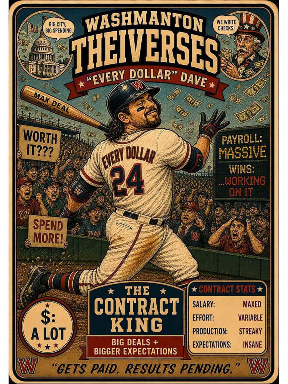 4628 The Contract King 8x10 Print | Parody Sports Card Series